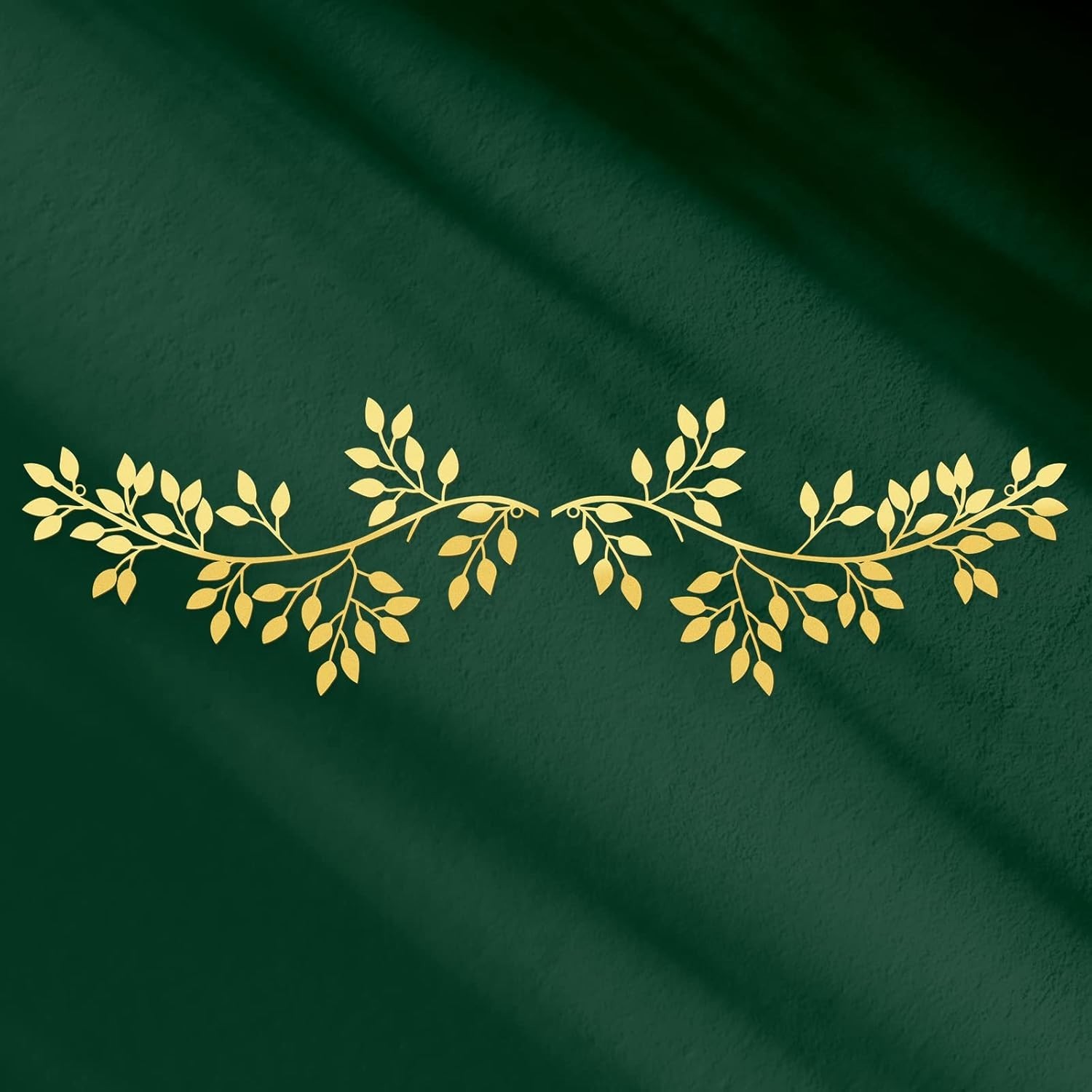 Sculptural Gold Leaf Wall Decor – 2 Decorative Wrought Iron Pieces