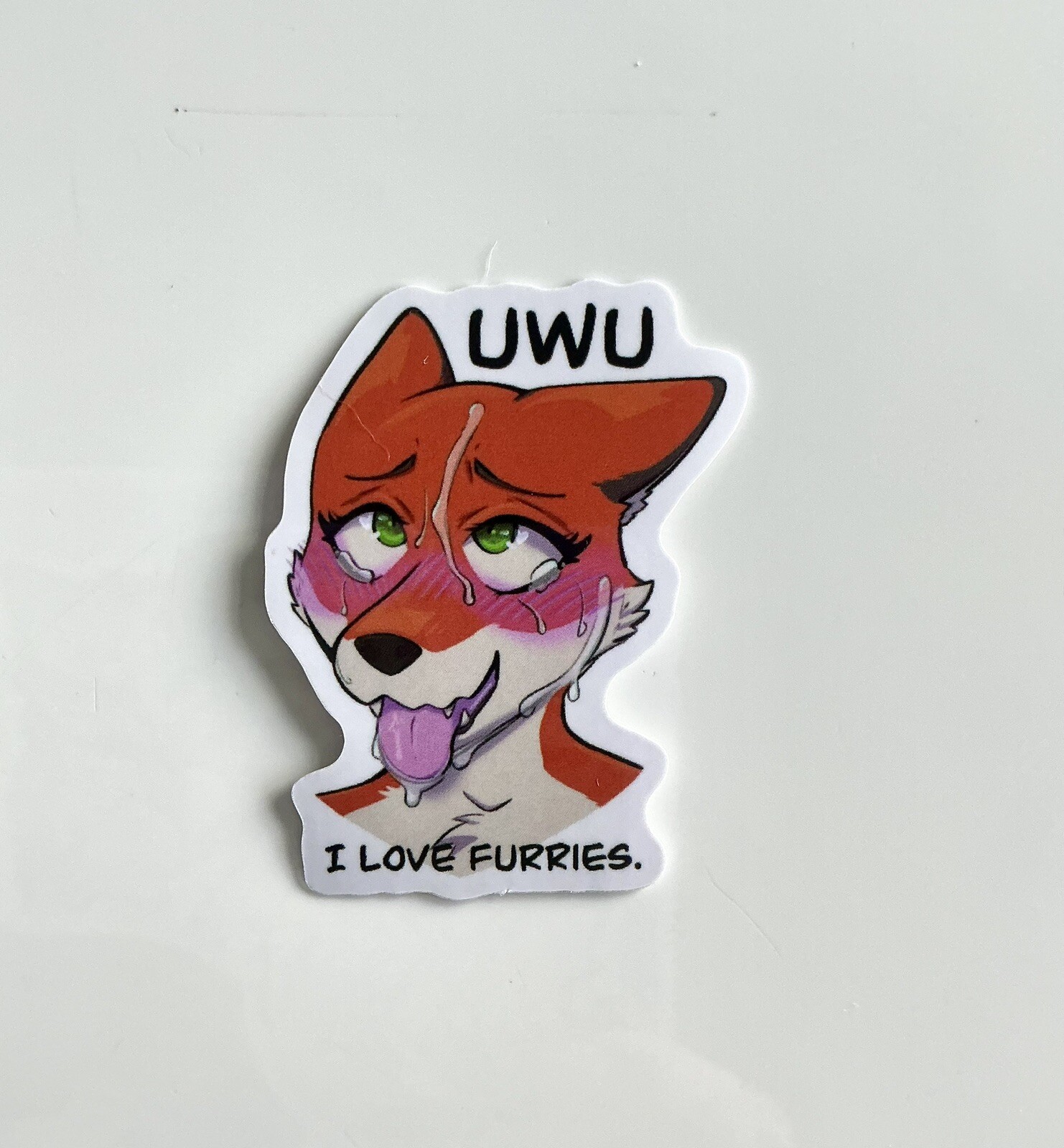 Uwu I Love Furries Fox Anthro Fox High Quality Waterproof Small 2” Sticker