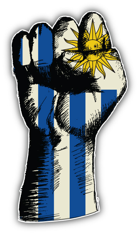 Uruguay World Flag Hand Sketch Car Bumper Sticker Decal