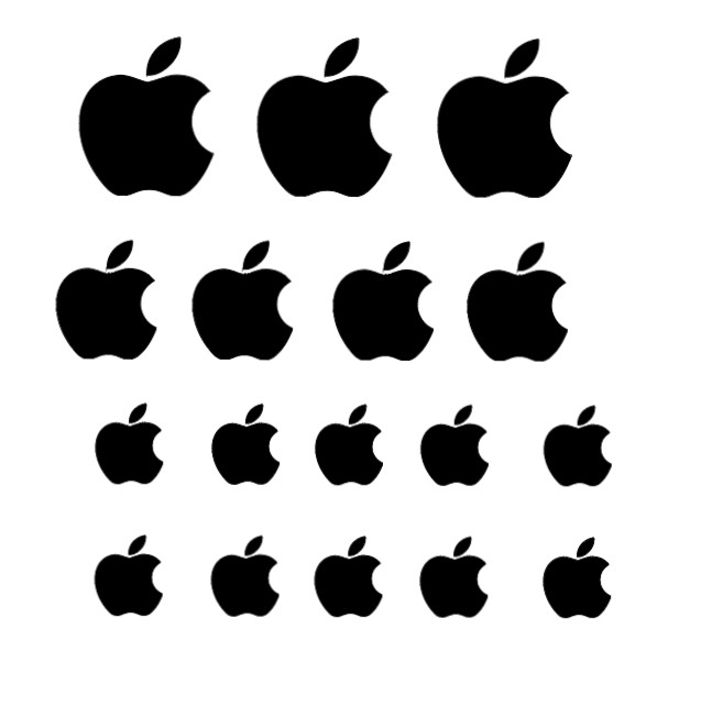 Set of 17 Apple logo die cut Vinyl Decals for Phone Laptop Car Window #78