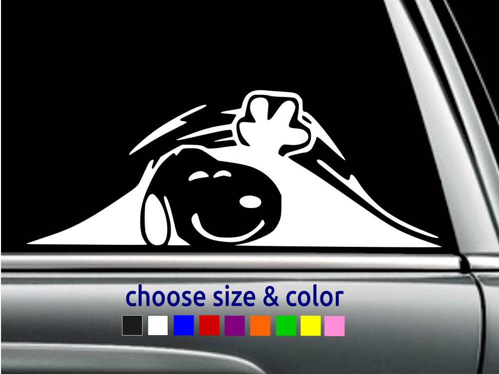 SNOOPY PEEKING Peanuts Vinyl Decal Wall Car Truck Sticker CHOOSE SIZE COLOR