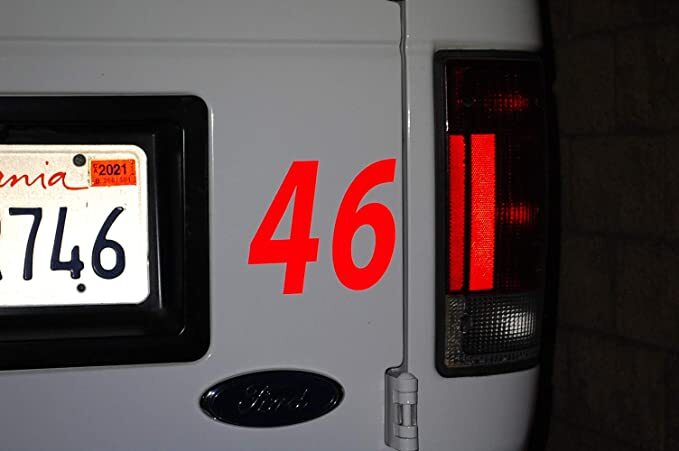 0-9 Reflective Numbers Red Sticker Vinyl Decals CHOOSE 1"-12" Set Of 40 (RV1)