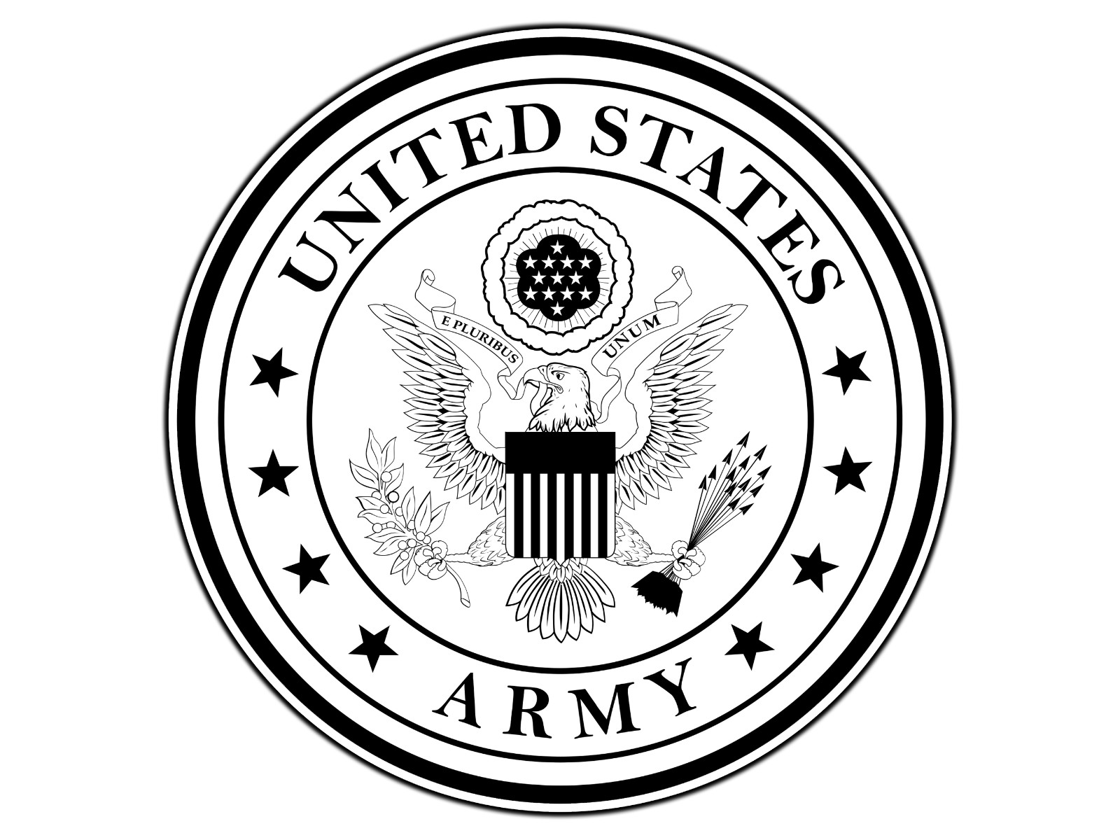 United States Army Emblem B&W #2 Military Insignia Sticker Waterproof Viny