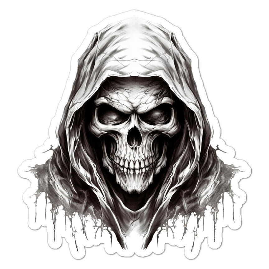 Grim Reaper Death Skull Sticker