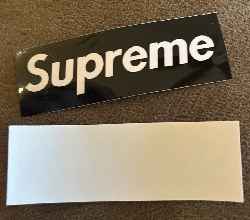 Supreme Logo Stickers Lot of 2 Rectangle Horizontal Red Black White