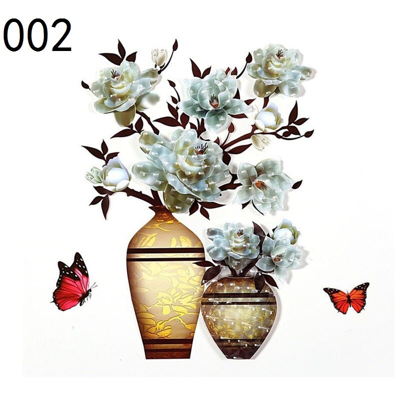 3D Flower PVC Sticker Self Adhesive Mural Home Room Furniture Wall Decal Picture