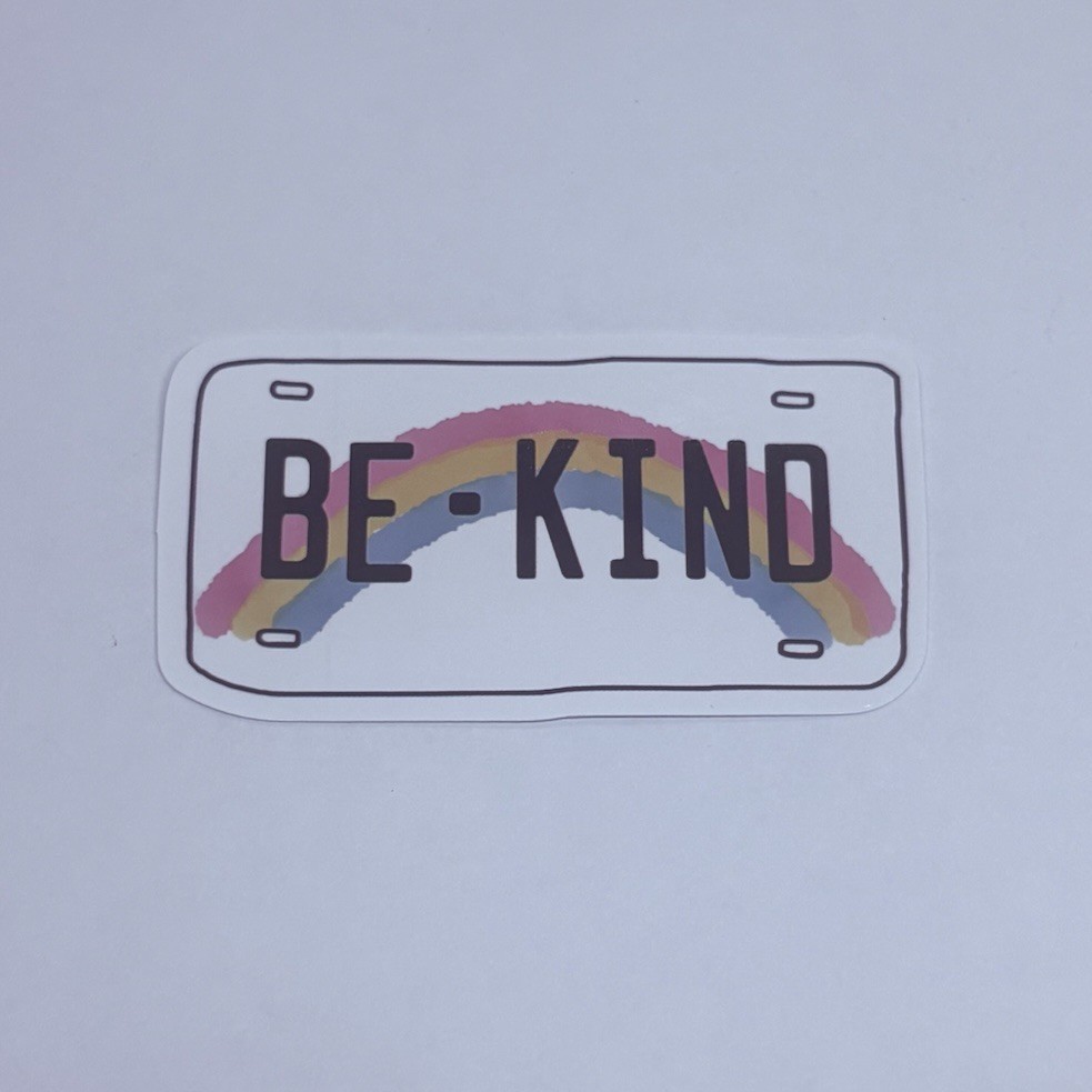 Be Kind Novelty License Plate Sticker Rainbow Love Art Decal Vinyl Souvenir Tc6