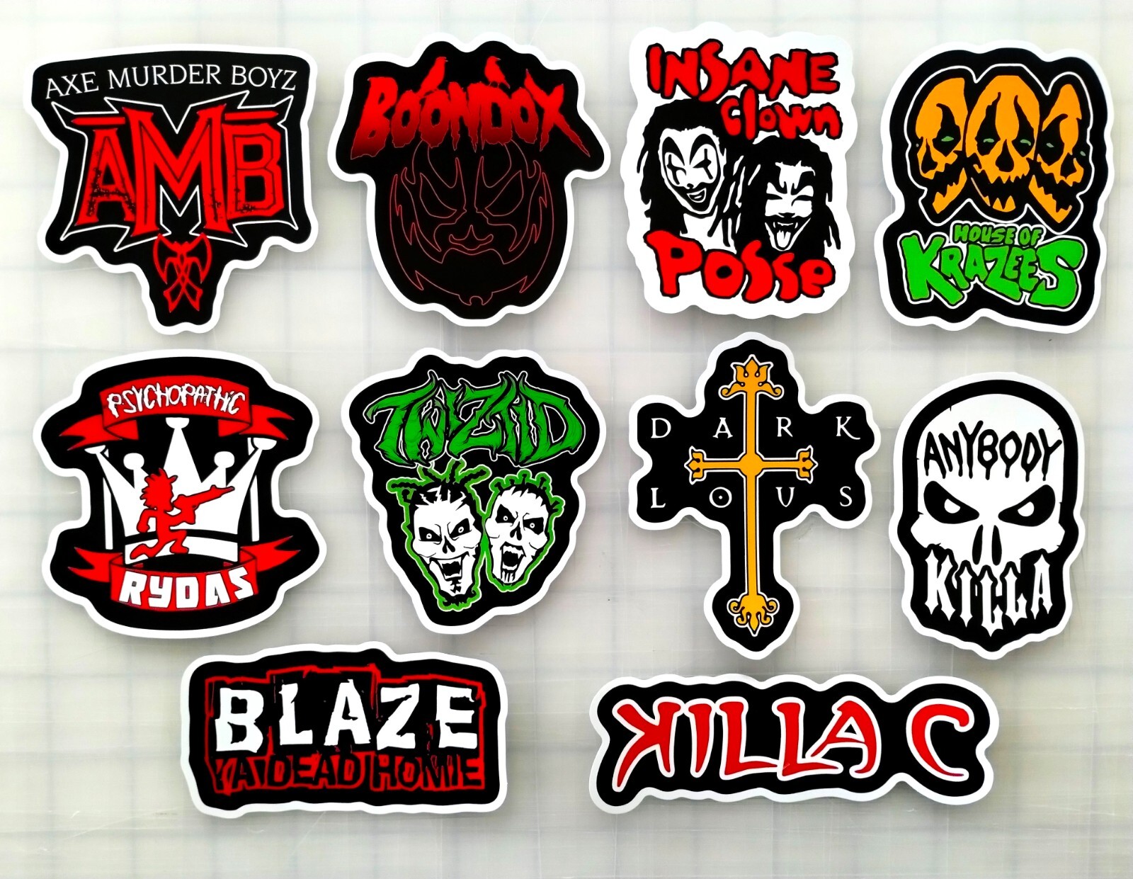 Juggalo Hip-Hop Vinyl Sticker Lot (10 Pack) rap death whoop icp horrorcore amb