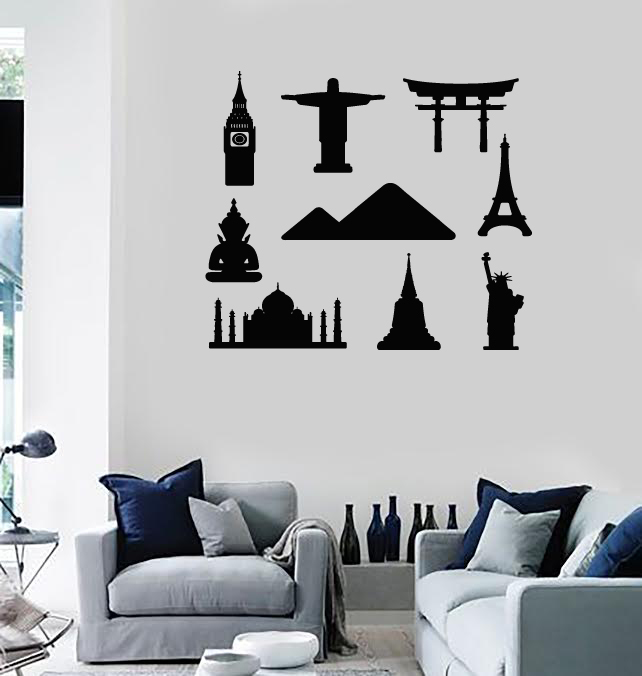 Wall Stickers Vinyl Decal Travel Summer Vacation Famous Places (z2034)