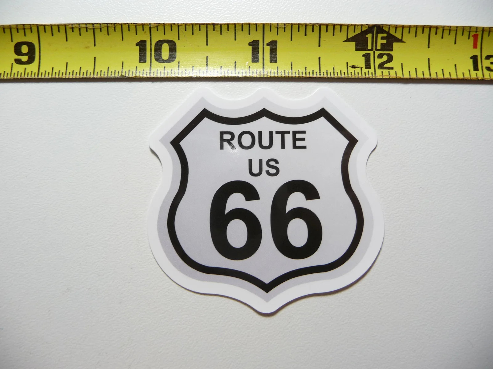 ROUTE 66 ROAD SIGN SMALL STICKER DECAL BUSINESS COMPANY POLICY BUILDING DOOR