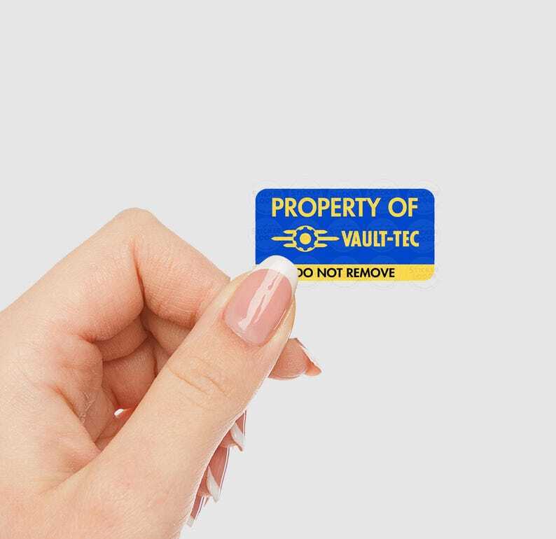 Fallout Vault Tec Asset Tag Vinyl Sticker Matte, Fan Art – Perfect Gift for Tech