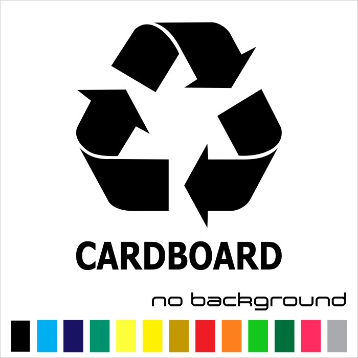 Recycle Cardboard Sticker Vinyl Decal – Trash Bin Symbol Can Reuse Home Window