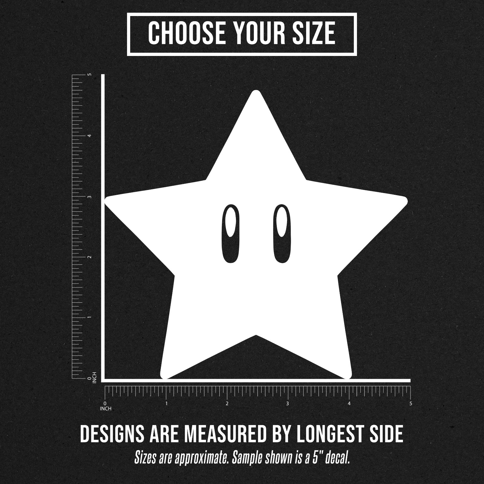 Nintendo Super Mario Bros Star Logo Die Cut Vinyl Decal Sticker Car Window