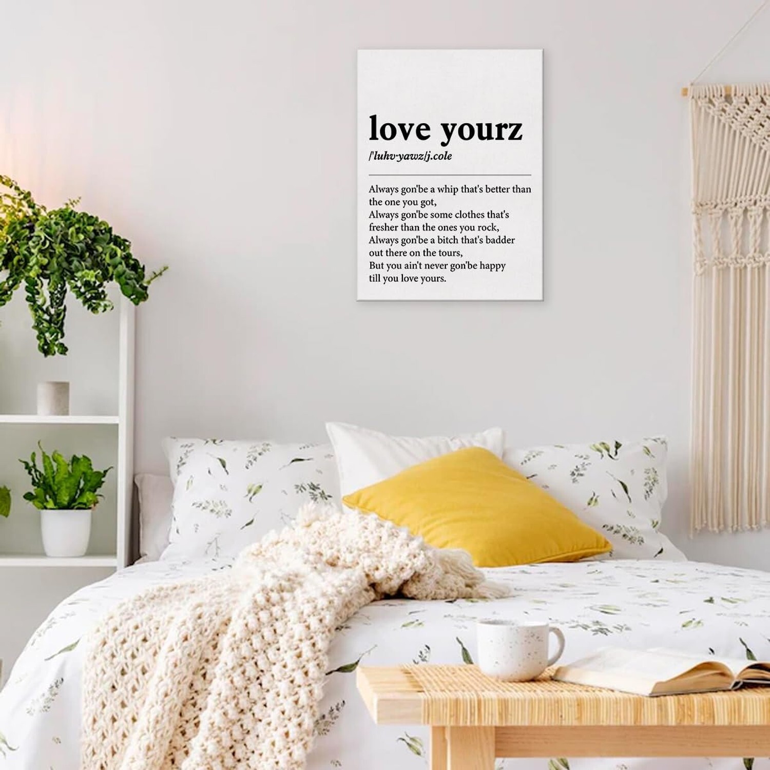 Music Wall Art Decor Music Quotes Poster Framed Painting Print Love Yourz Def…