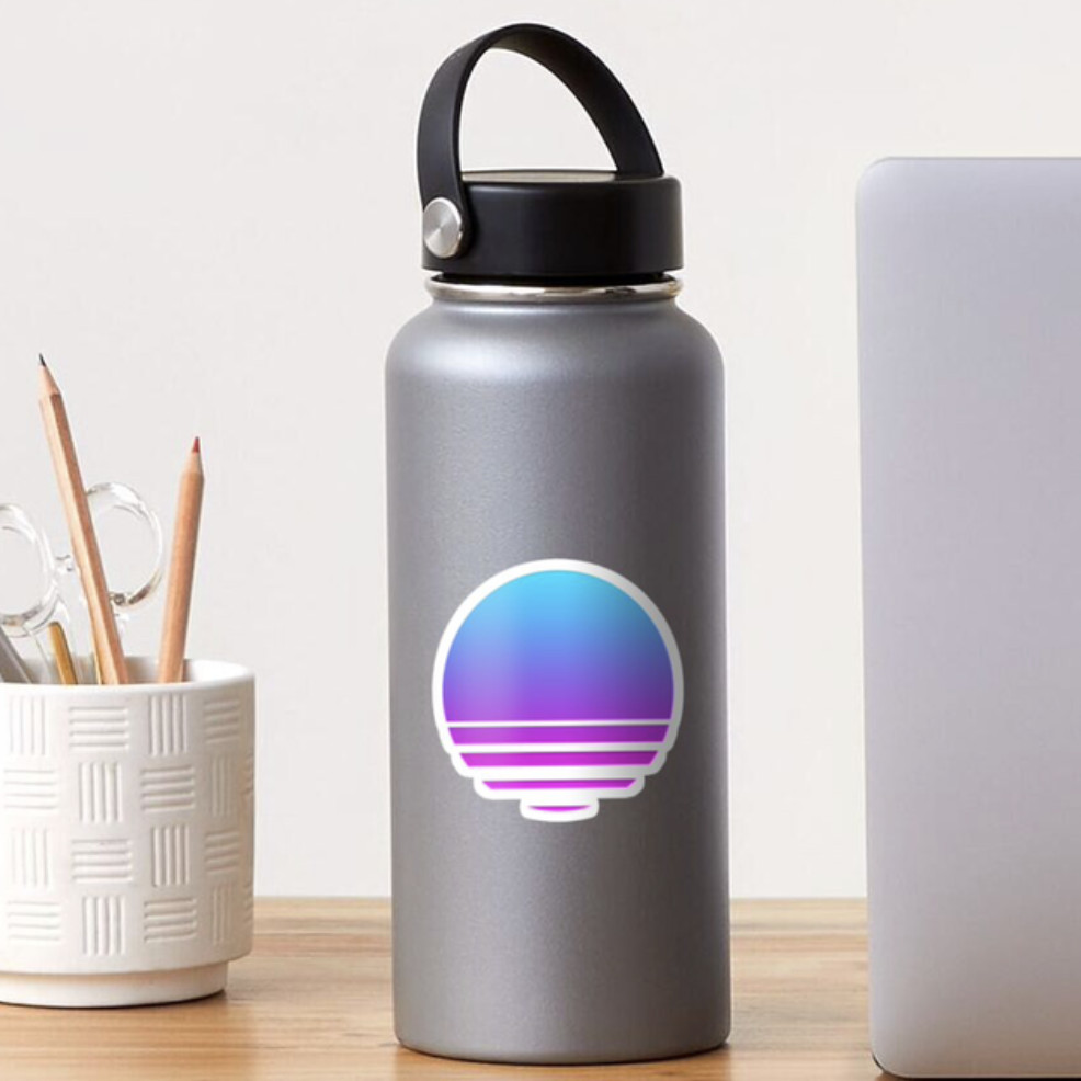 Synthwave Purple Sun Set Sticker