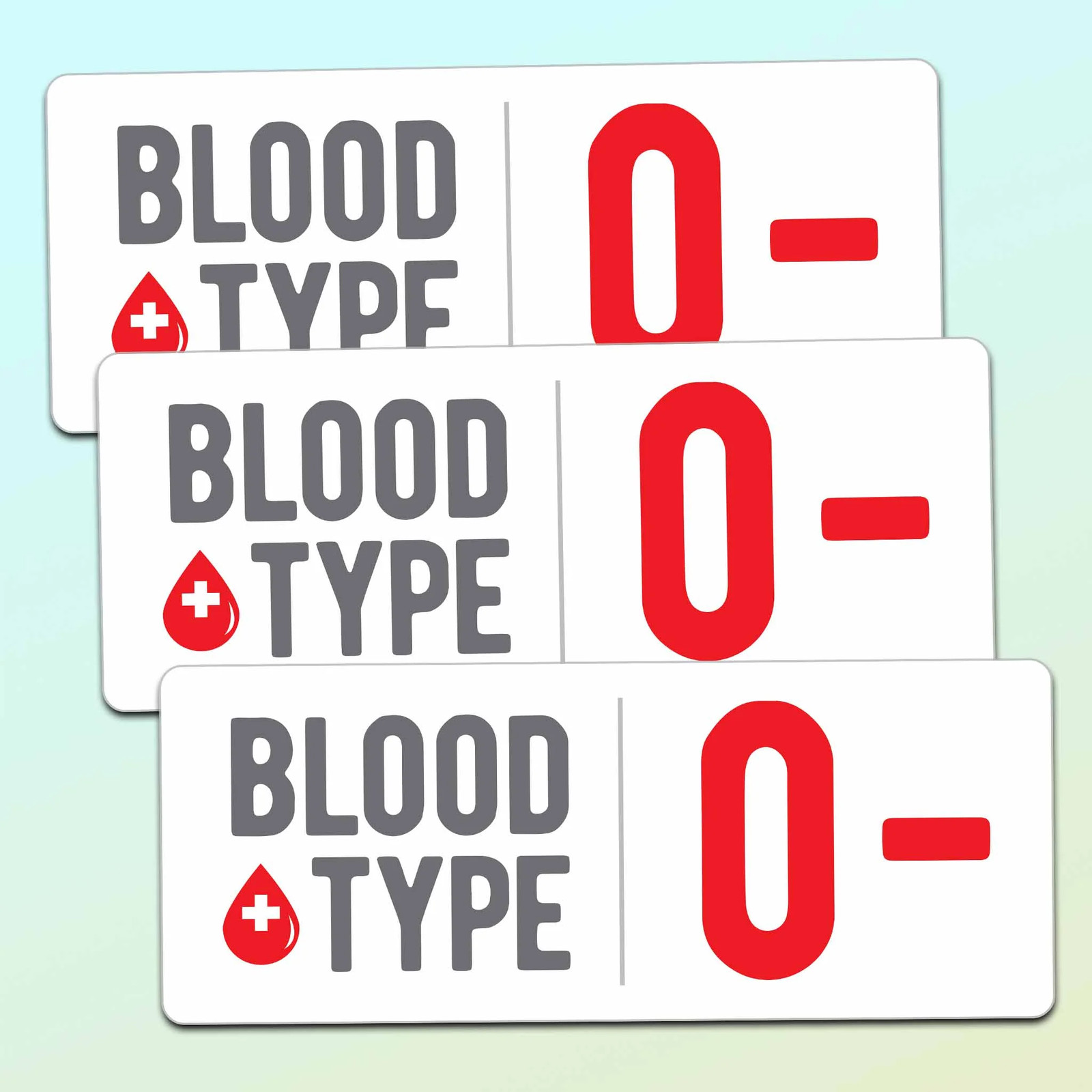 Blood Type Stickers – Set of 3 Mini Helmet Decals