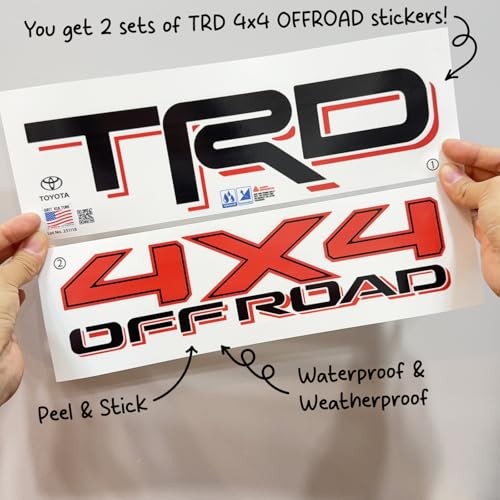GRITKULTURE Removable TRD 4×4 Offroad Bedside Graphic Vinyl Decals 2 Pack for