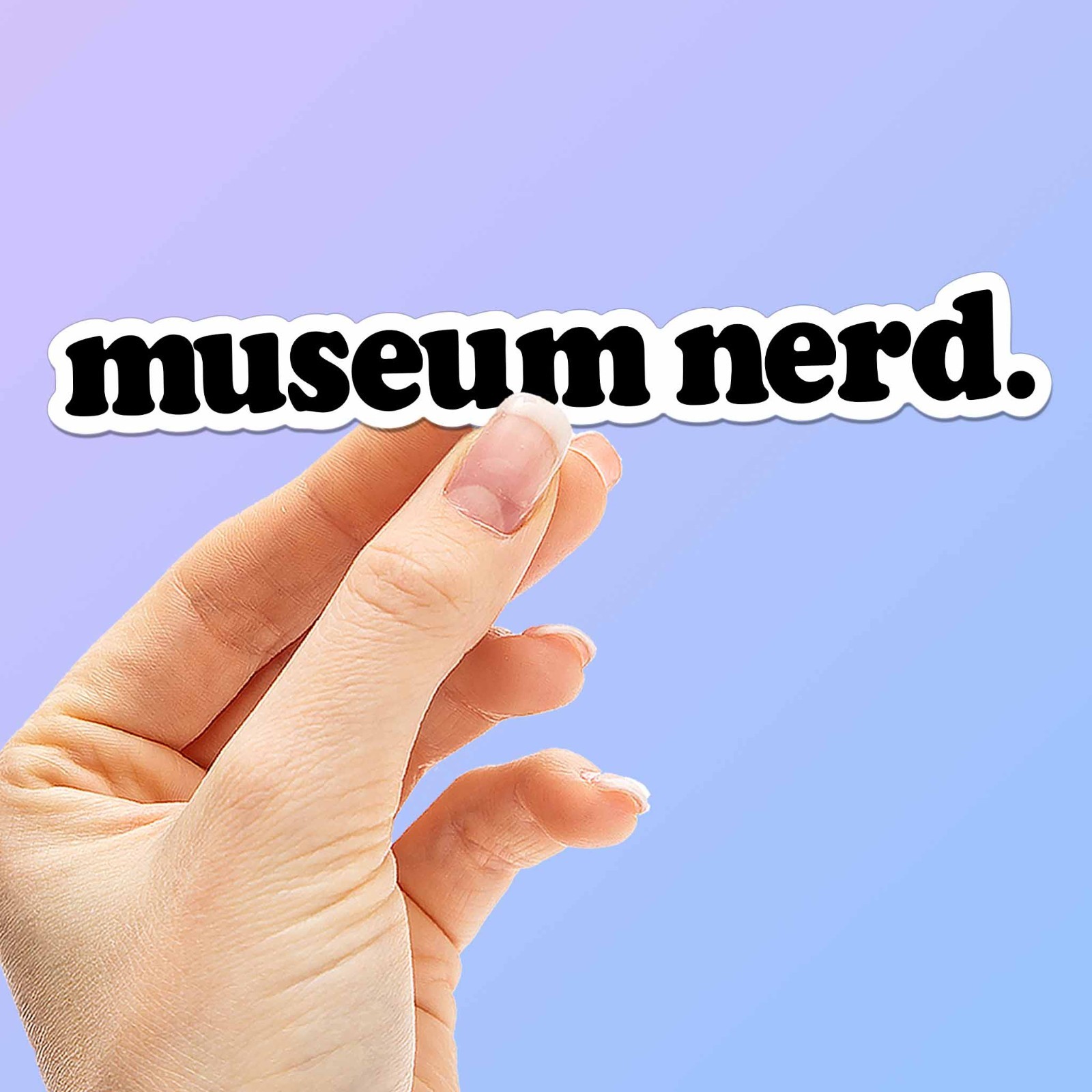 Museum Nerd Sticker – Cute Nerdy Decal for Laptop & Hydroflask Water Bottle