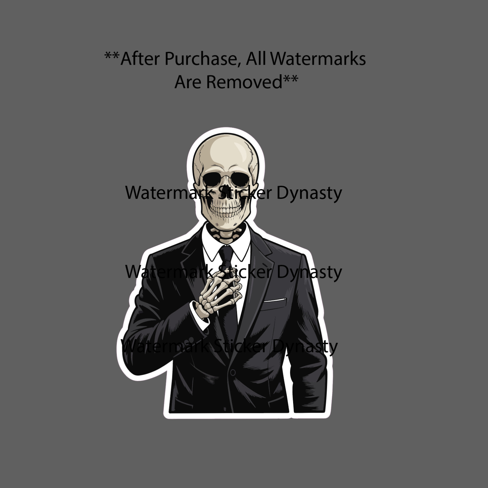 Skeleton Businessman Sticker Waterproof Decal Business Money Work Bones Gift NEW