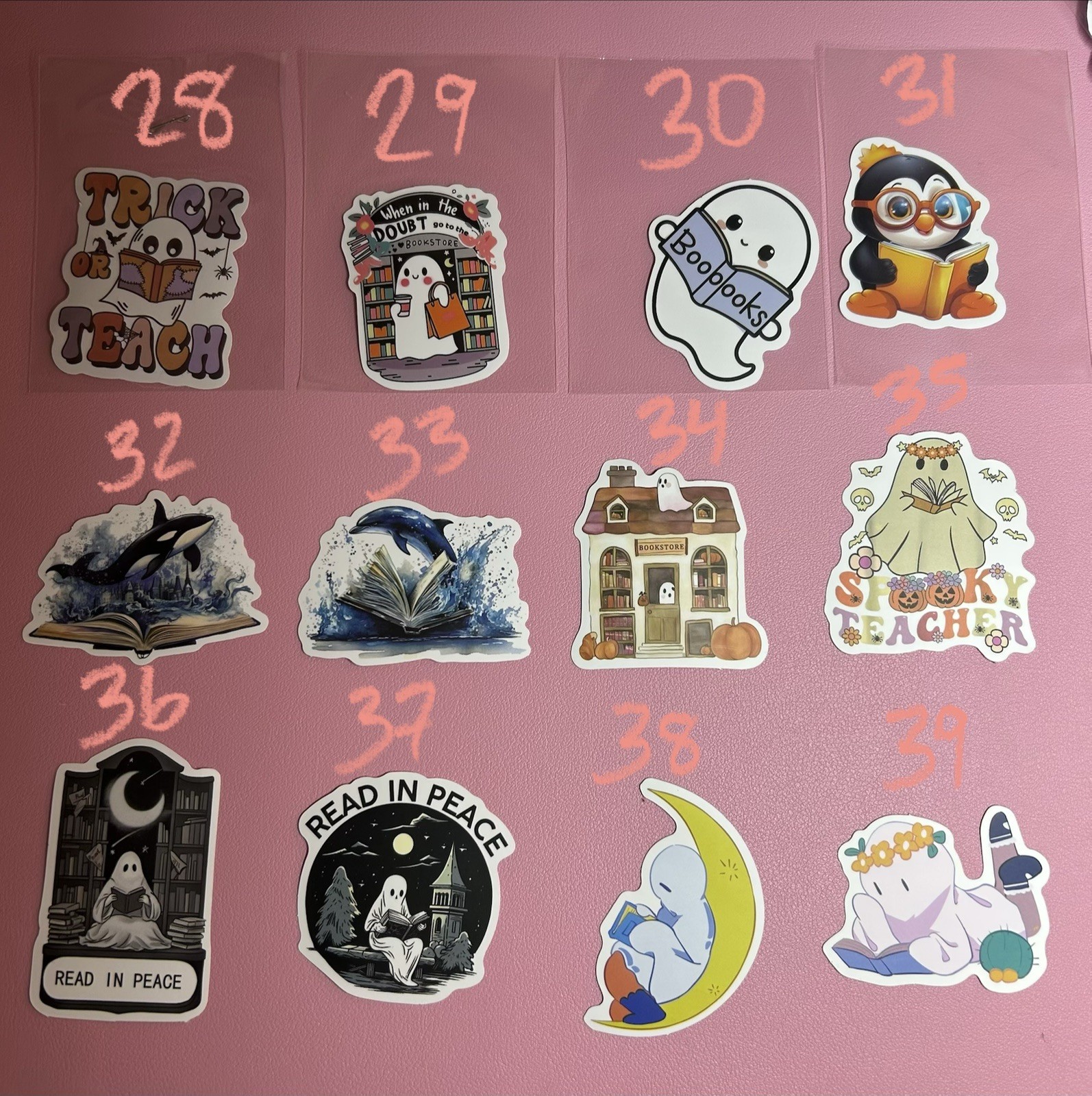 Animals And Ghosts Reading Books Stickers