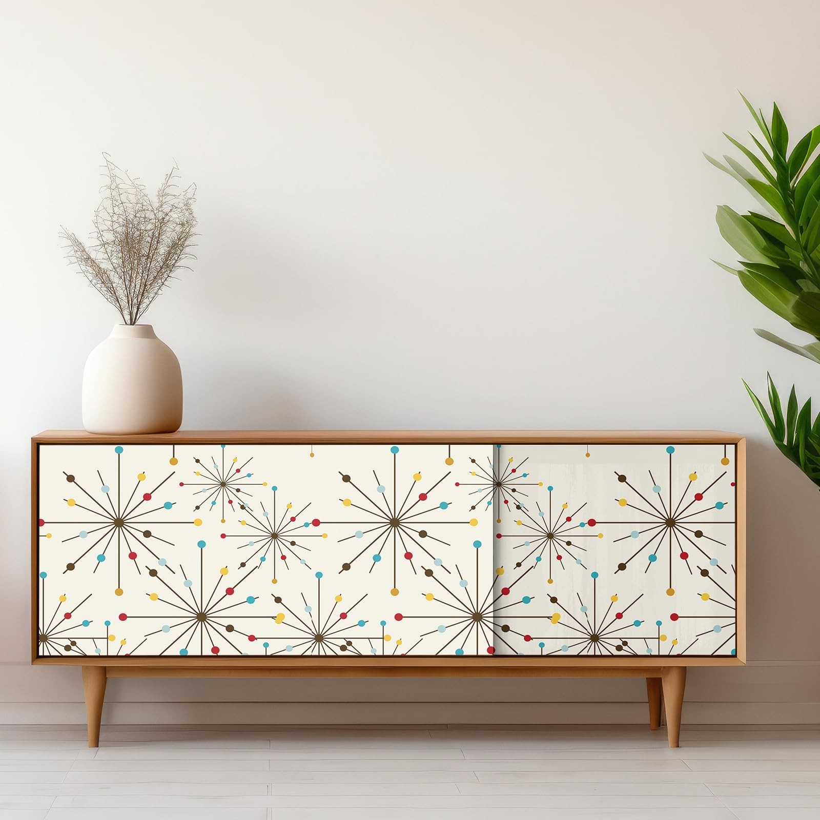 Mid Century Wallpaper 15.75" x 118" Mid Century Modern Peel and Stick Wallpap…