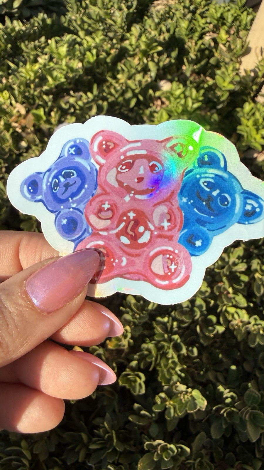 Gummy Bears Holographic Vinyl Sticker | 3" | Original Art by Sara Rose