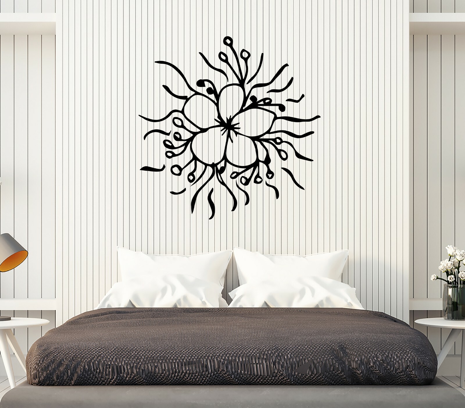 Wall Decal Flower Plant Pattern Beautiful Decor Vinyl Sticker (ed2040)