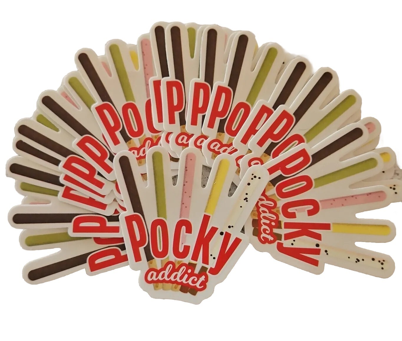 Pocky Vinyl Decal Sticker Bomb Lot 15 Cookie Addict Logo Laptop Stocking Stuffer