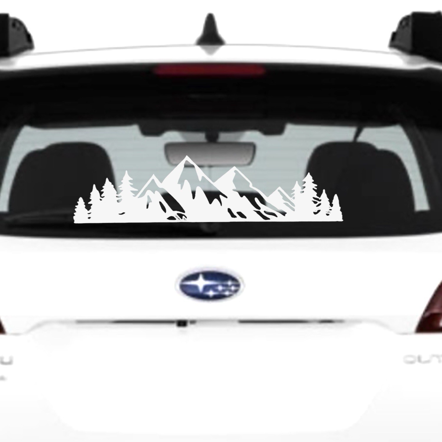 MOUNTAIN RANGE TREE LANDSCAPE SCENE Vinyl Decal for Car Jeep Truck