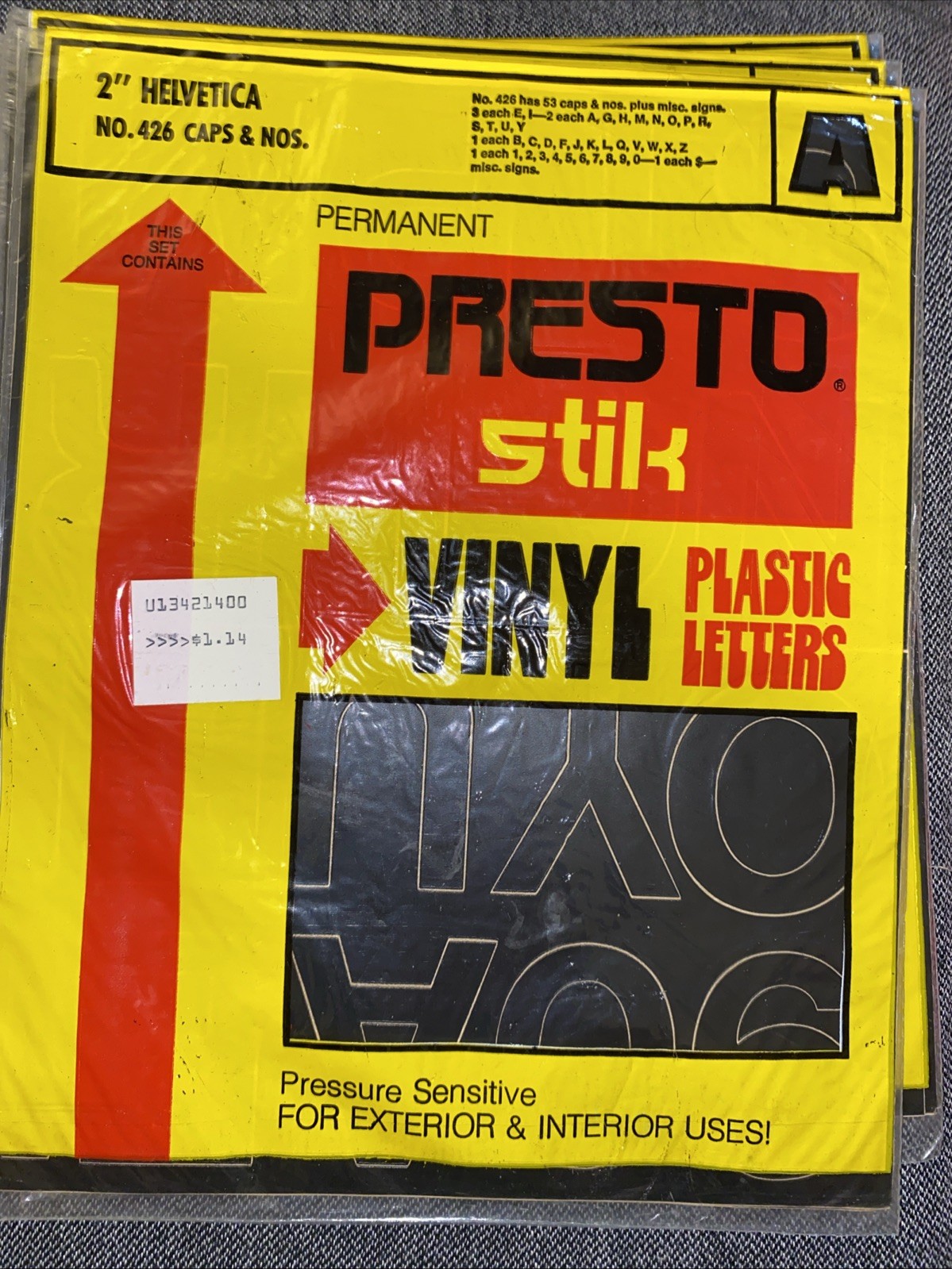 Vintage Presto Stik 2” Vinyl Plastic Letters – Helvetica Lot Of 3