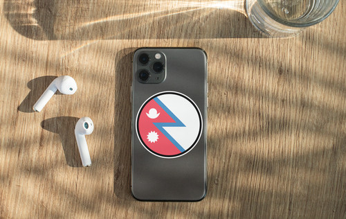 Nepal Flag Circle Sticker Decal