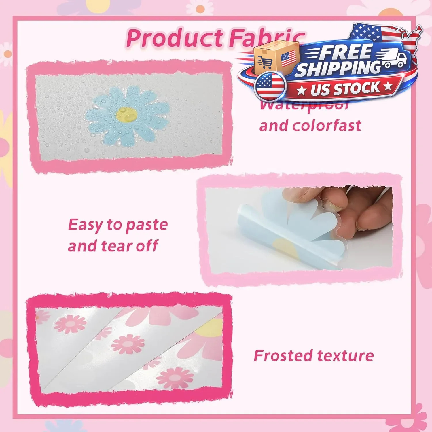 180Sheets Flower Wall Decals Cute Colorful Vinyl Stickers for Girls Kids Room De