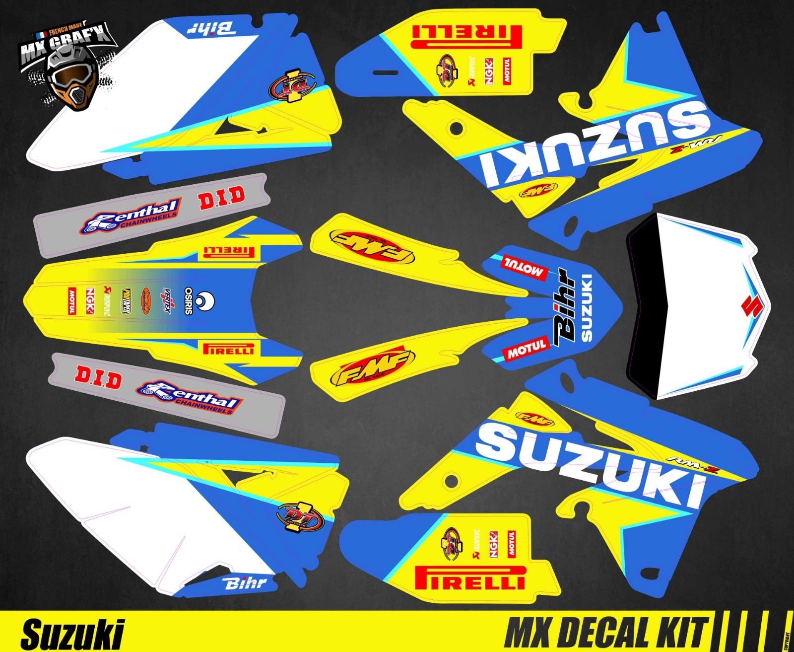 MX Decal Kit For Suzuki RM-Z – Blue