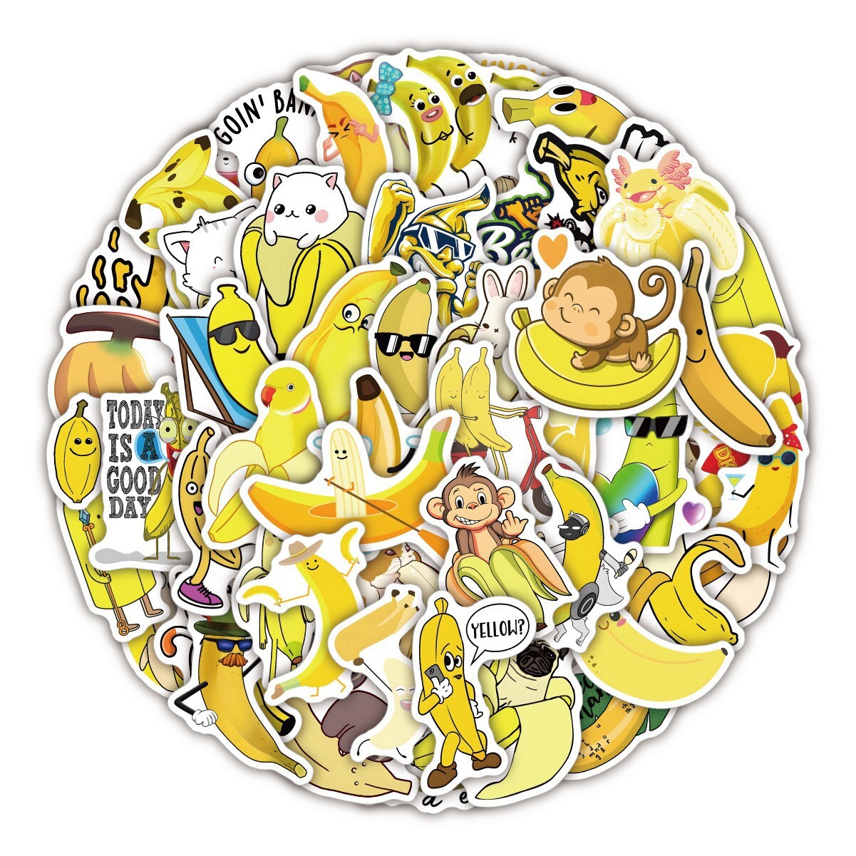 120Pcs Banana Sticker for Kids Adults Teens Girls Scrapbooking Water Bottles