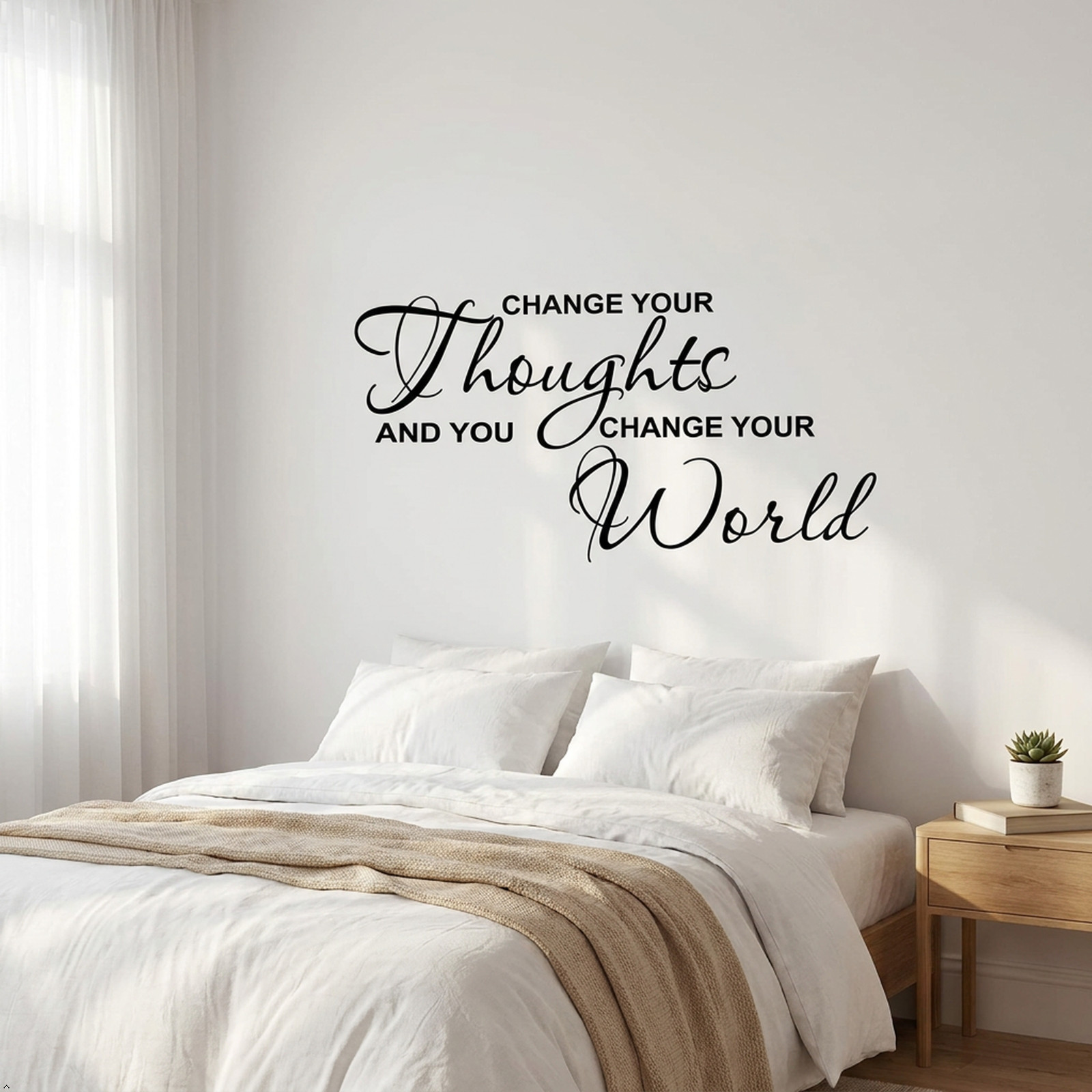 Change Your Thoughts Vinyl Wall Art Inspirational Quotes and Saying