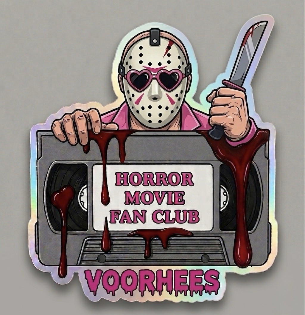 Holographic Horror Sticker VHS Tape – Art The Clown Terrifier Bloody