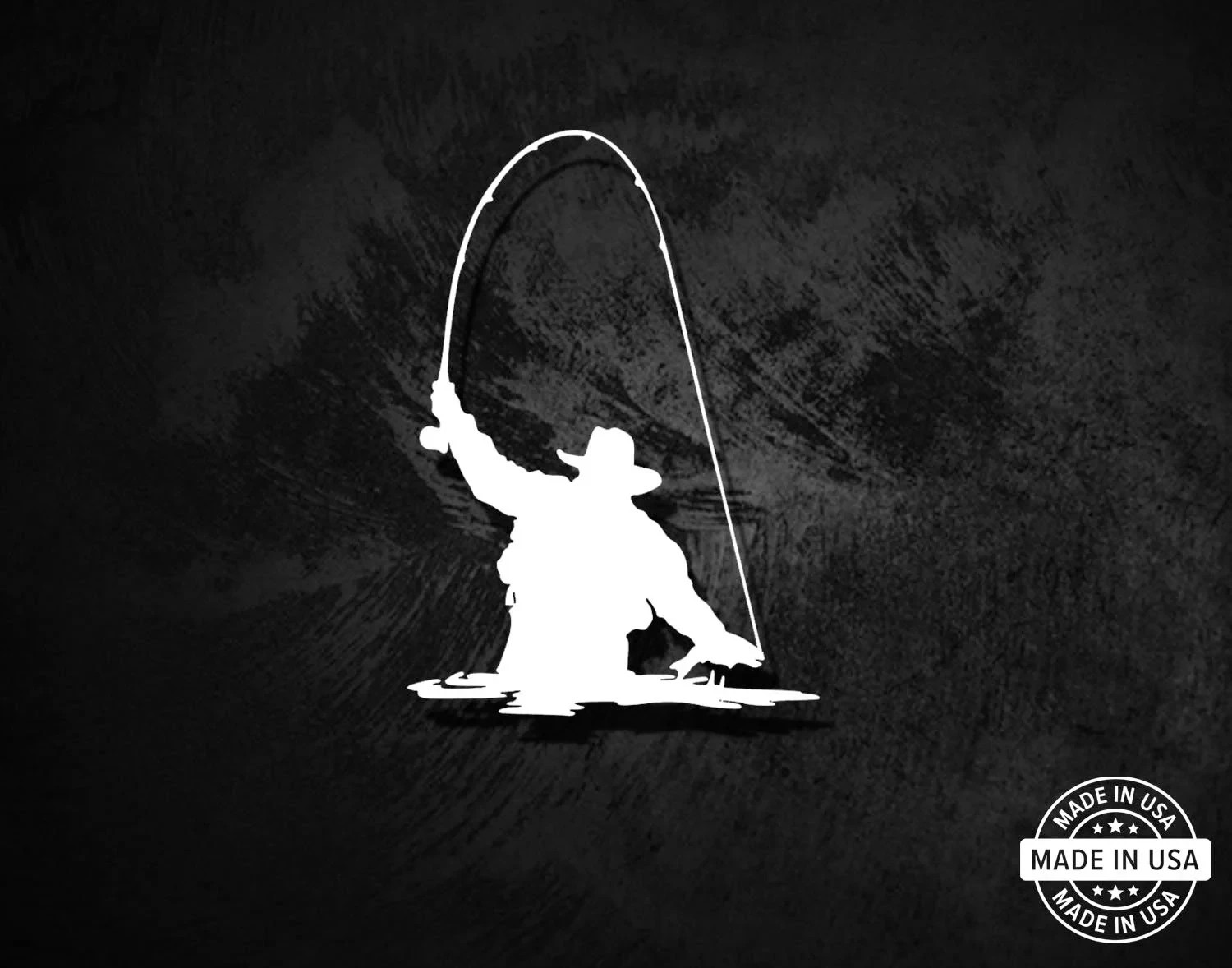 Fly Fishing Angler Silhouette Decal, Vinyl Die Cut Sticker, 100% Made In USA