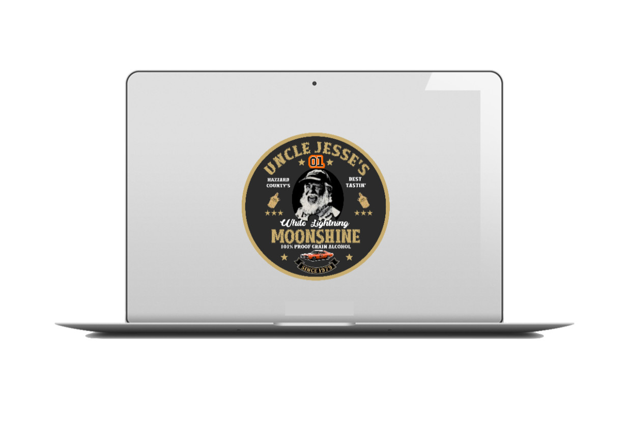 Dukes of Hazzard's (Uncle Jesse's Moonshine) 4" Handmade Vinyl Decal Vehicle 26
