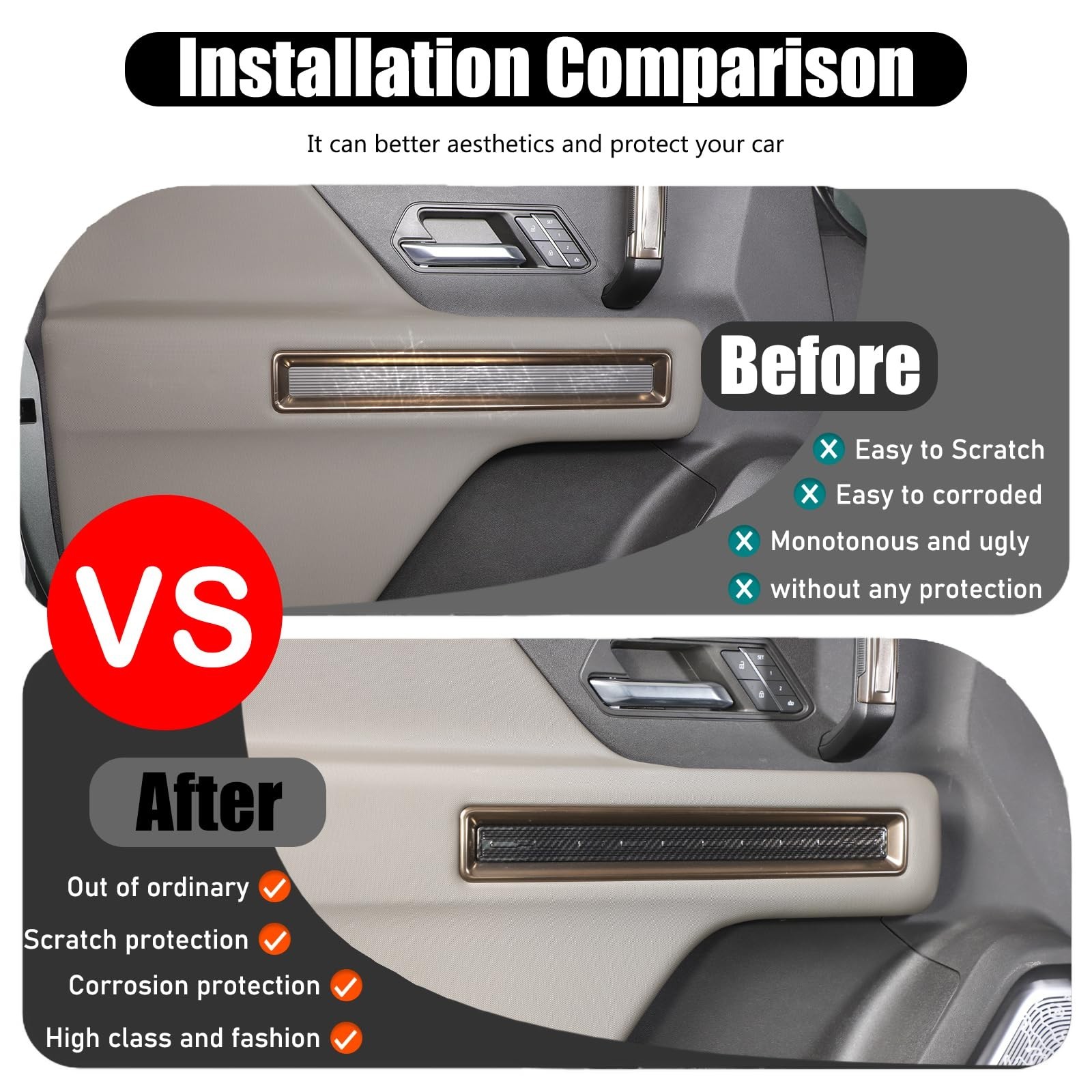 for Hummer EV Set of 8 Car Interior Door Panel Trim Sticker and Window Glass …