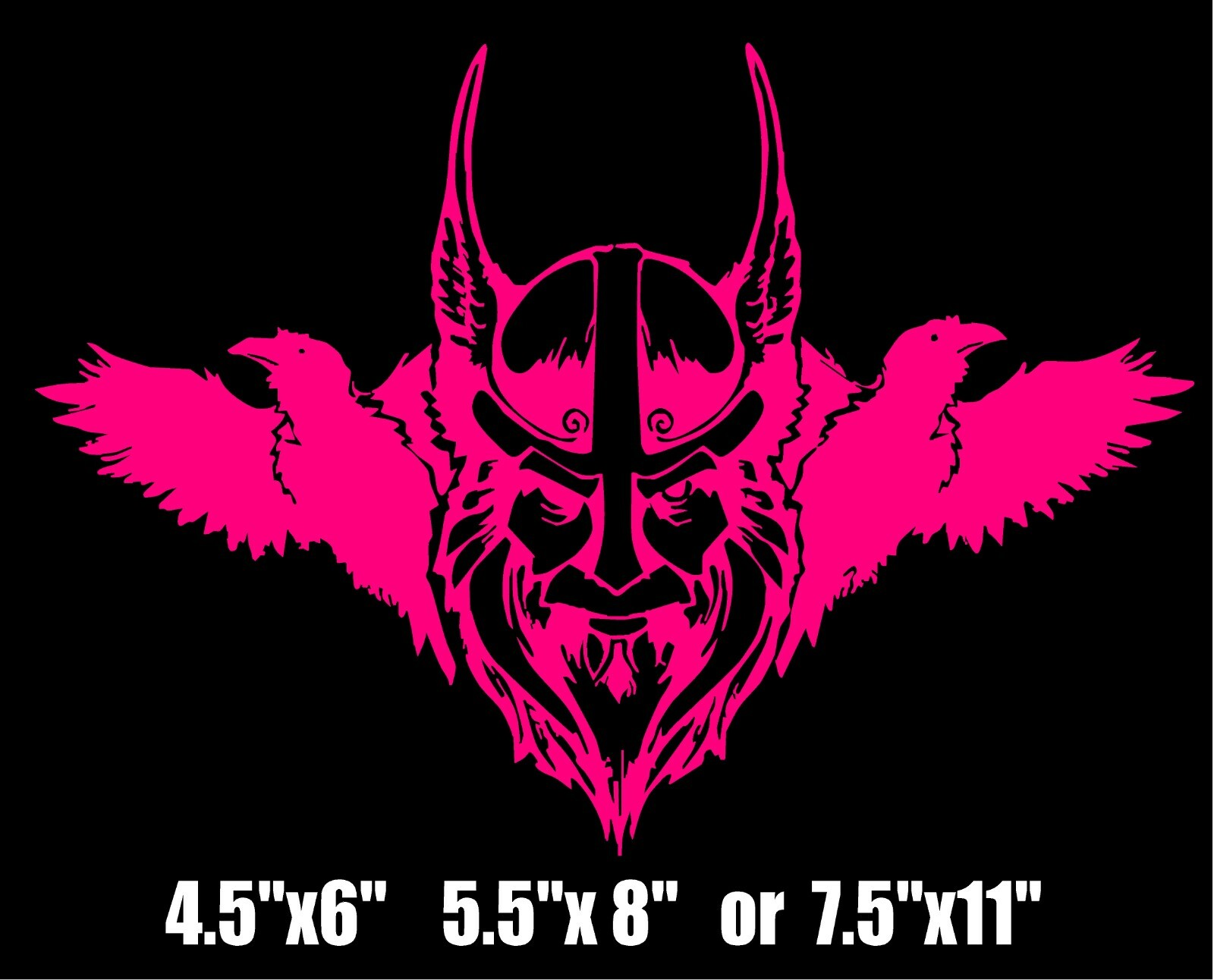 Odin Decal with Ravens Huginn and Muninn Norse Viking car window vinyl sticker