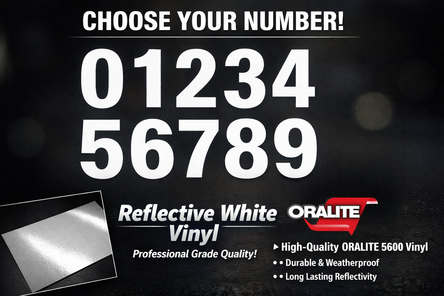 WHITE REFLECTIVE Street Address Mailbox House Number vinyl decal sticker