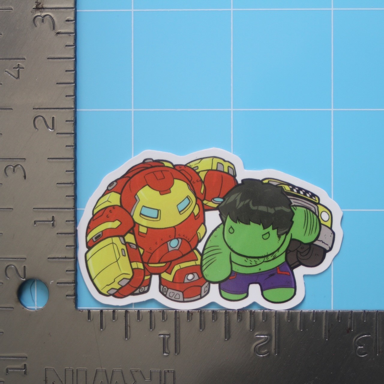 Marvel Universe Sticker (HULKBUSTER & HULK) MCU Superheroes, Gloss PVC Decal