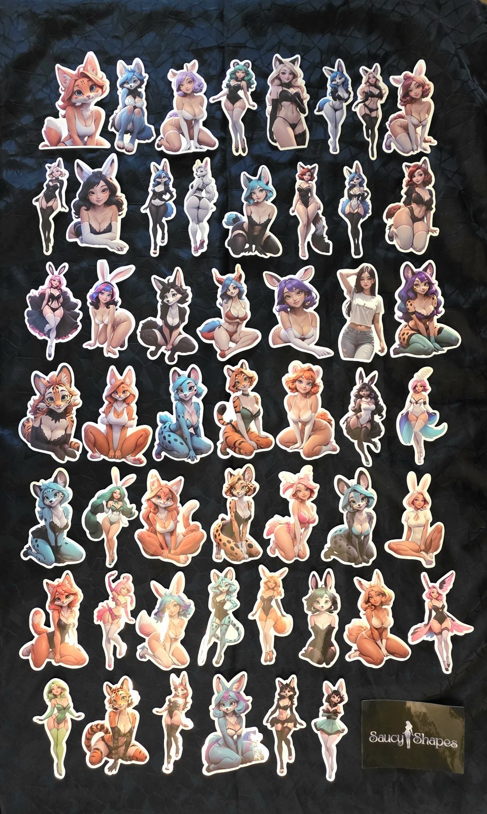 Saucy Shapes Furry Anime Girl 51 Vinyl Decals Waifu Ecchi Sexy Adult NEW