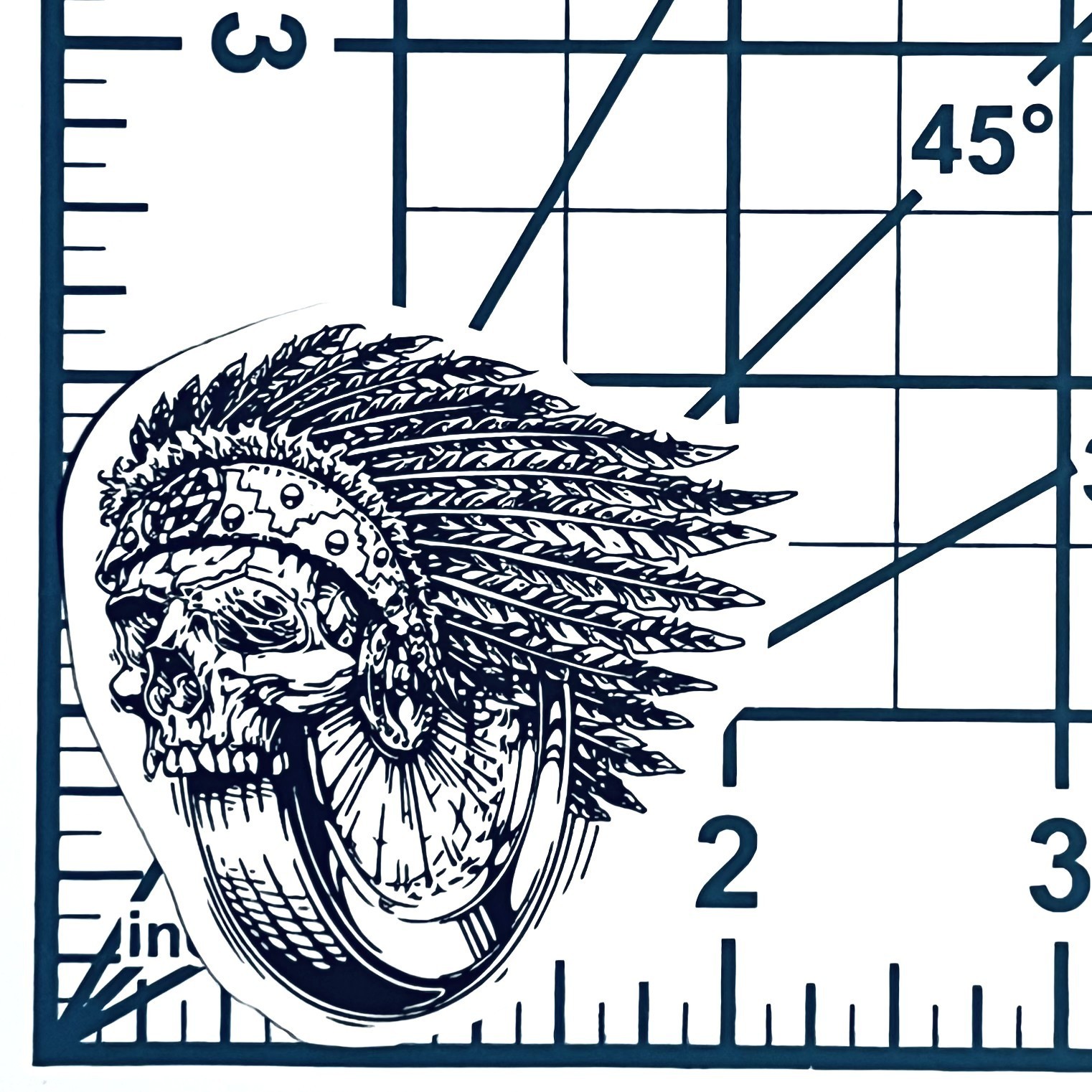 Native Headdress Skull Vinyl Sticker Die Cut Decal Biker Motorcycle Moto Art