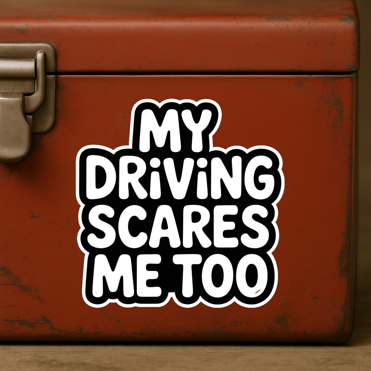 Funny "My Driving Scares Me Too" Stickers: 4-Pack Waterproof Vinyl Decals