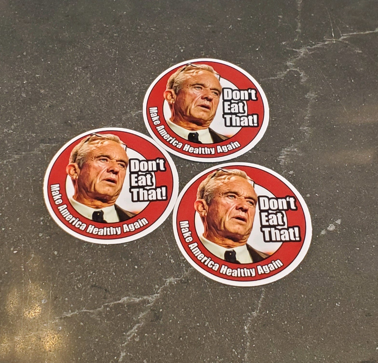 RFK JR STICKERS (3) "Don't Eat That!" 5 Year Warranty Made in USA 🇺🇸