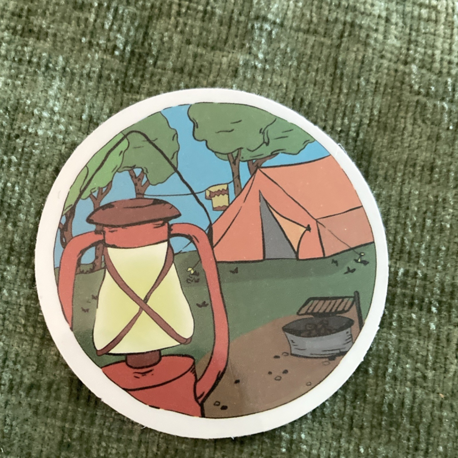 6 Multicolor Vinyl Stickers Set, Adventure Camping Nature Theme, Assorted