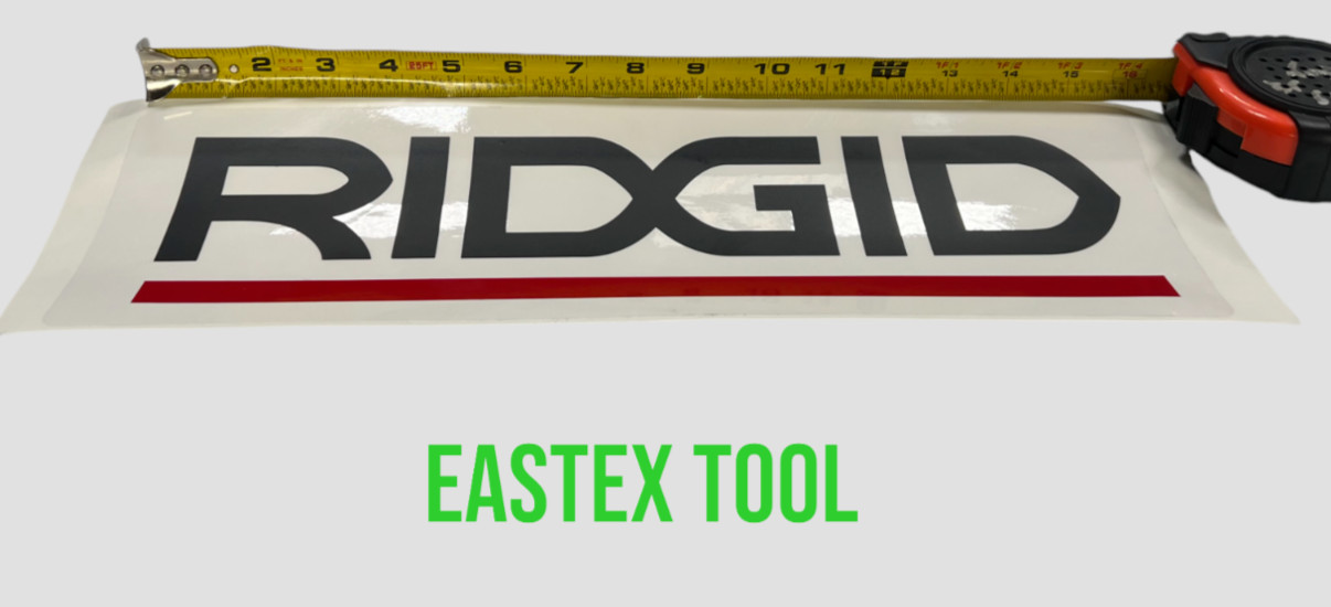 RIDGID VINYL DECAL , LARGE 16 IN X 5 IN