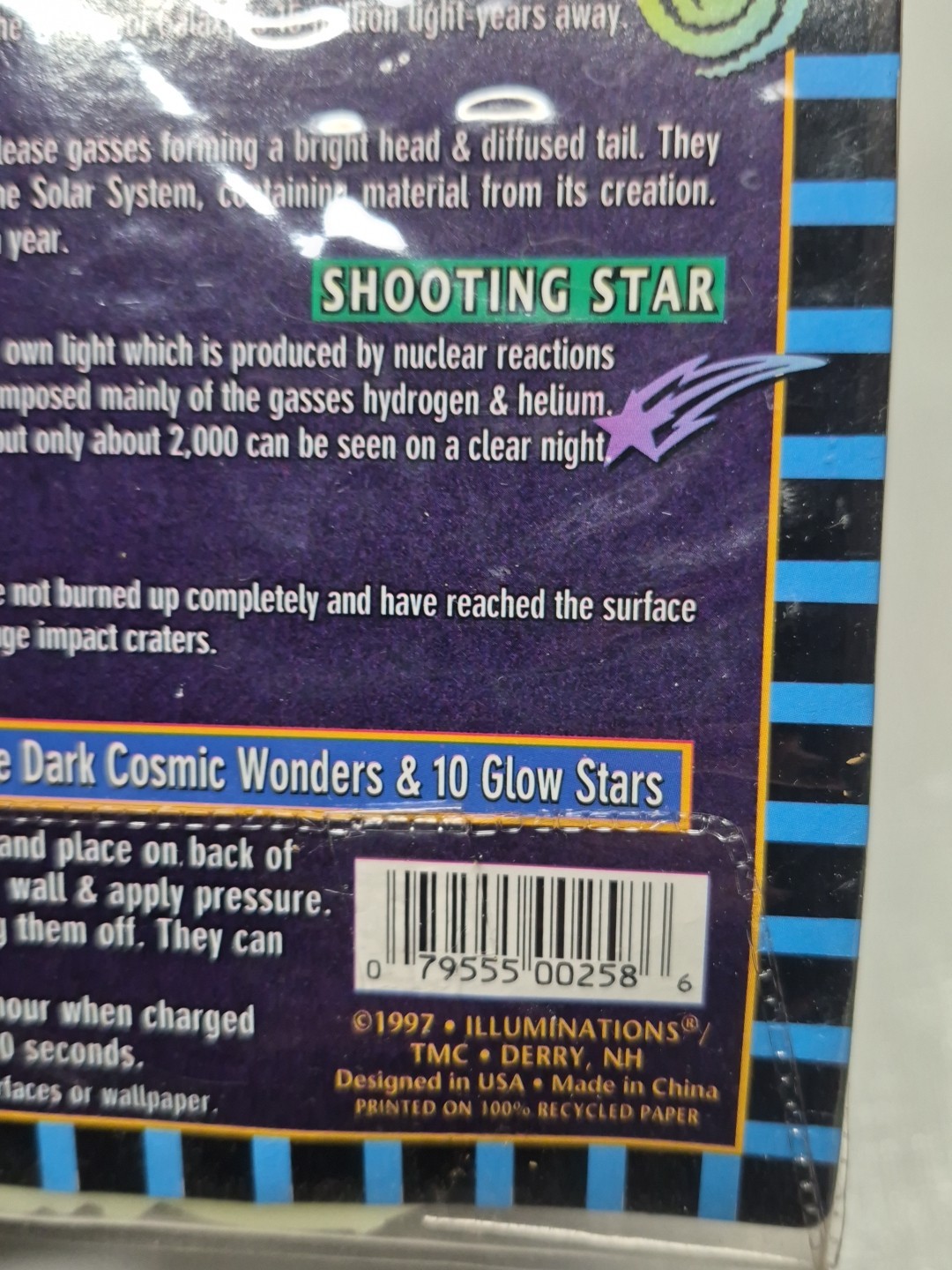 Vintage Illuminations 1997 Glow In The Dark Ceiling Stars Planets Comets Cosmos