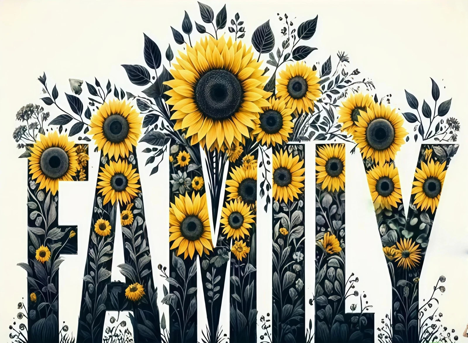 Family in Sunflowers Sticker Decal Laptop Wall Mirror Cup Tumblr Locker Bin